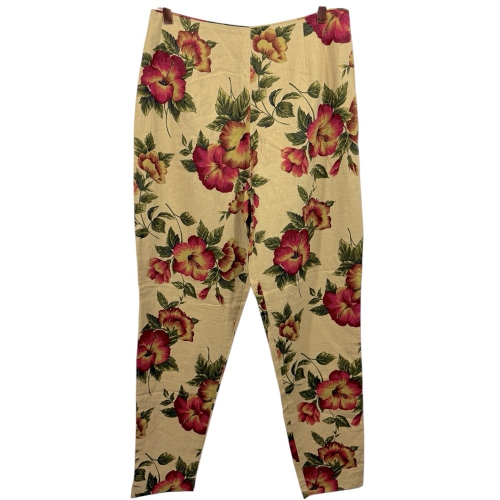 Express Vintage‎ Linen Blend Tropical Floral Pants 11/12
